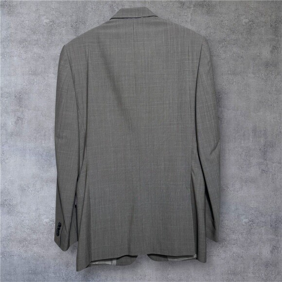 BANANA REPUBLIC Mens Blazer 38R Gray Sport Coat 2-Button Jacket Wool Windowpane - Picture 3 of 14